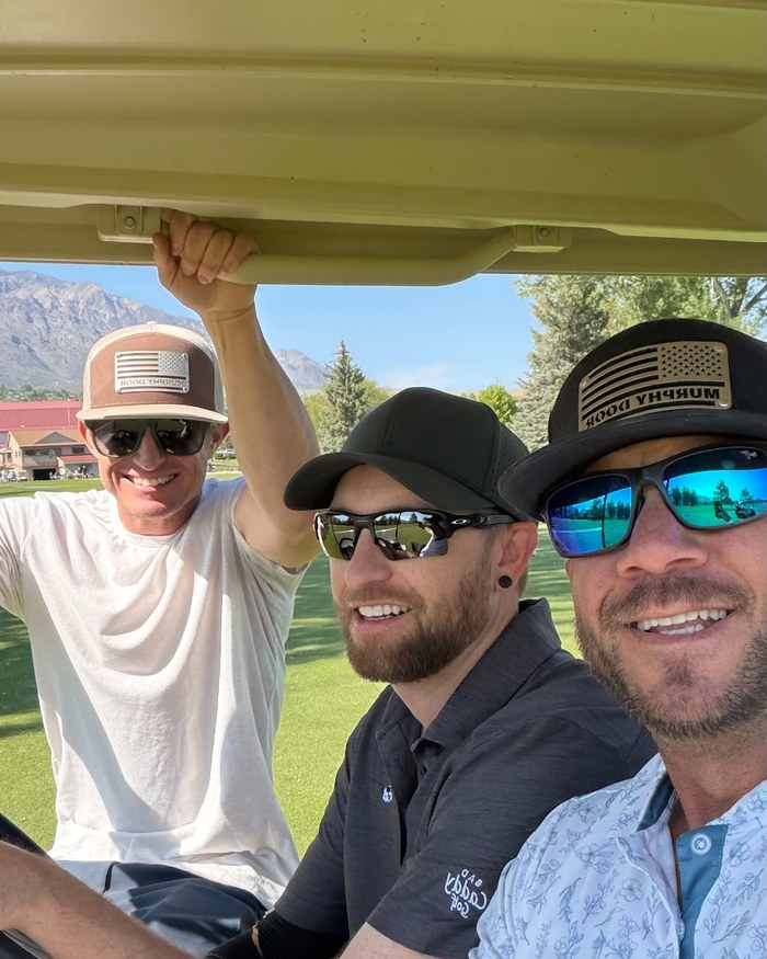 Jeremy with lifelong friend Cory George at the golf course