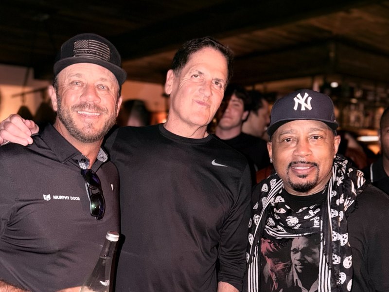 Jeremy Barker with Mark Cuban and Daymond John, after-hours