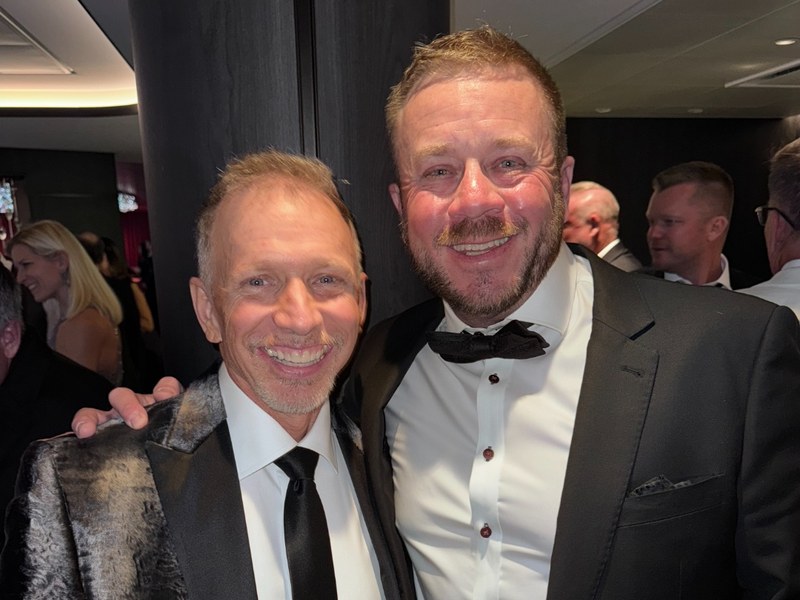 Jeremy Barker with Glen Stearns at a black-tie event