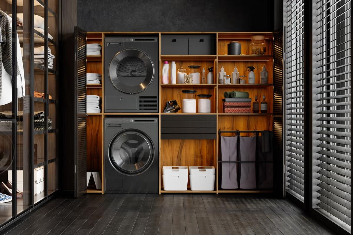 Good Housekeeping · laundry room design feature with Murphy Door commentary