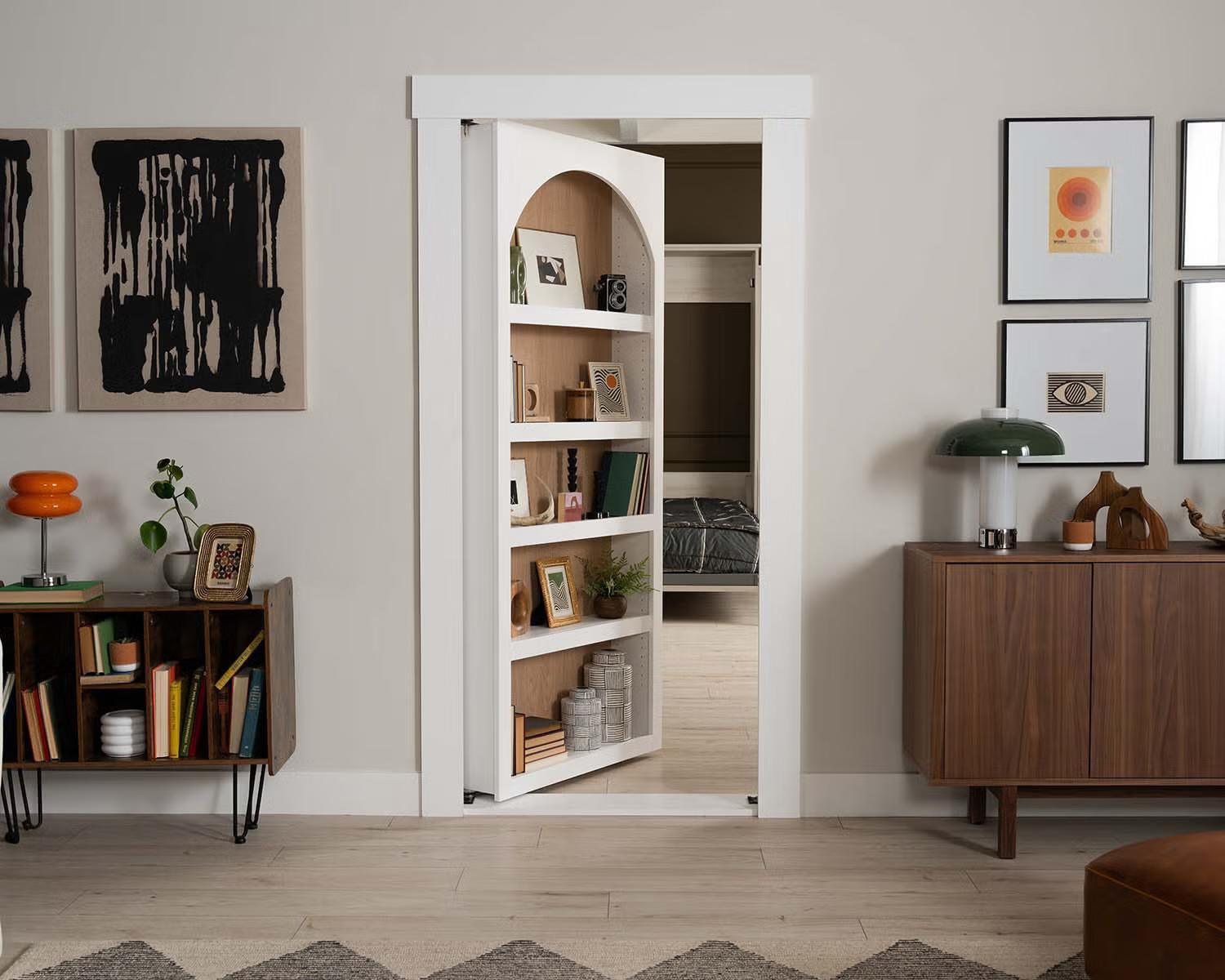 House Beautiful · hidden bookcase door feature